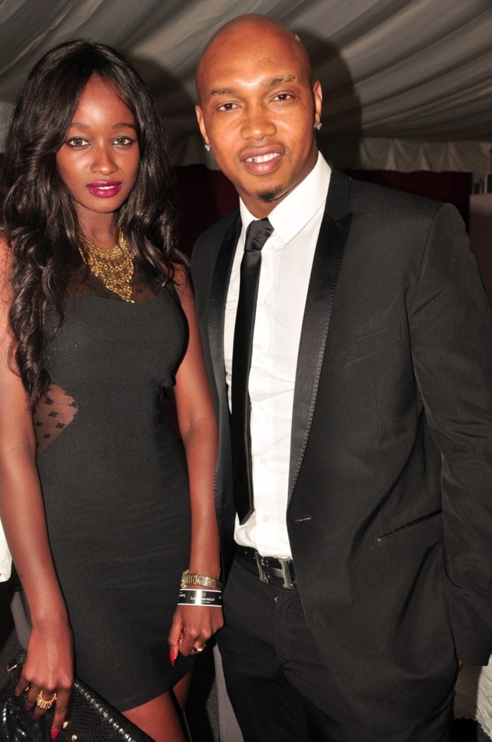 El hadj Ousseynou Diouf avec le mannequin Bruna Ndiaye au Radisson Blu