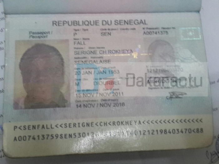 Le chef religieux Baye Fall ,Serigne Cheikh N'diguel Fall, privé de visa français. (DOCUMENTS)