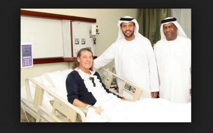 L'ancien sélectionneur des "lions" Bruno Metsu sur son lit d’hôpital.