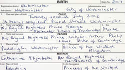 Le "bébé royal" inscrit à l'état civil