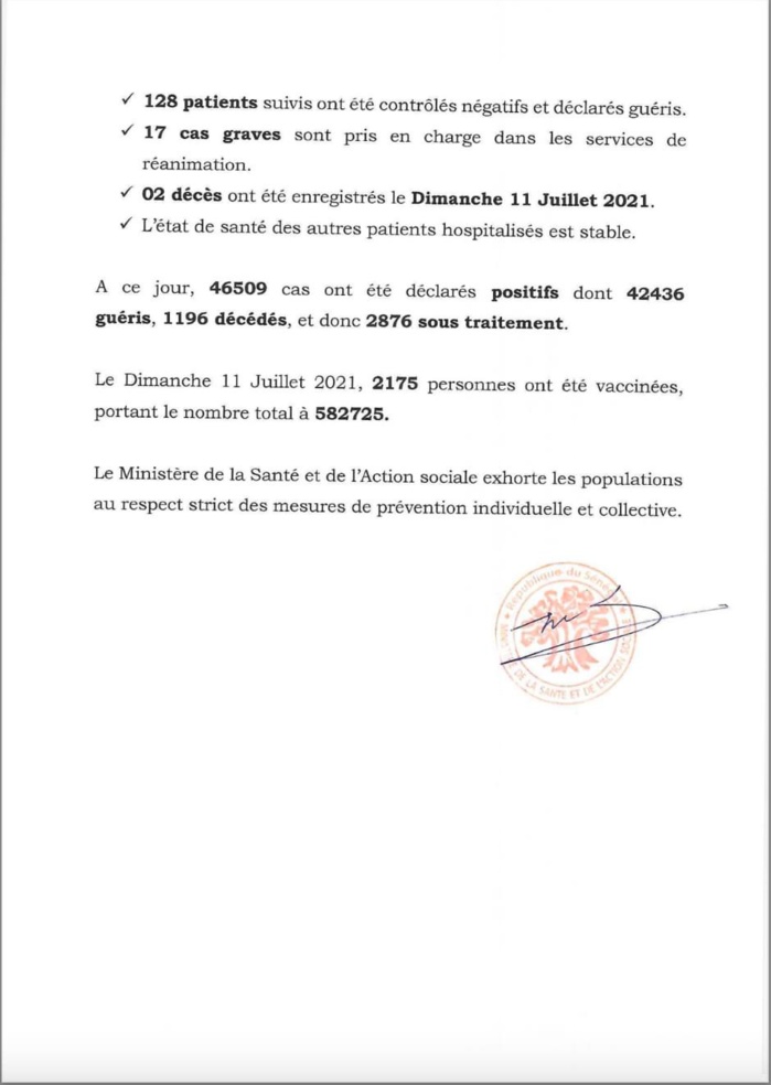 SÉNÉGAL : 334 nouveaux cas testés positifs au coronavirus, 128 nouveaux guéris, 2 nouveaux décès et 17 cas graves en réanimation. SÉNÉGAL : 334 nouveaux cas testés positifs au coronavirus, 128 nouveaux guéris, 2 nouveaux décès et 17 cas graves en réanimation.