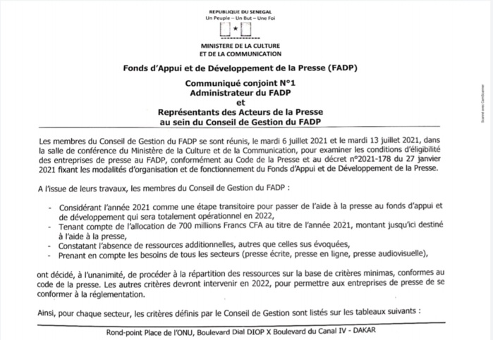 FADP : les membres du conseil de gestion fixent les critères d’éligibilité à l'allocation