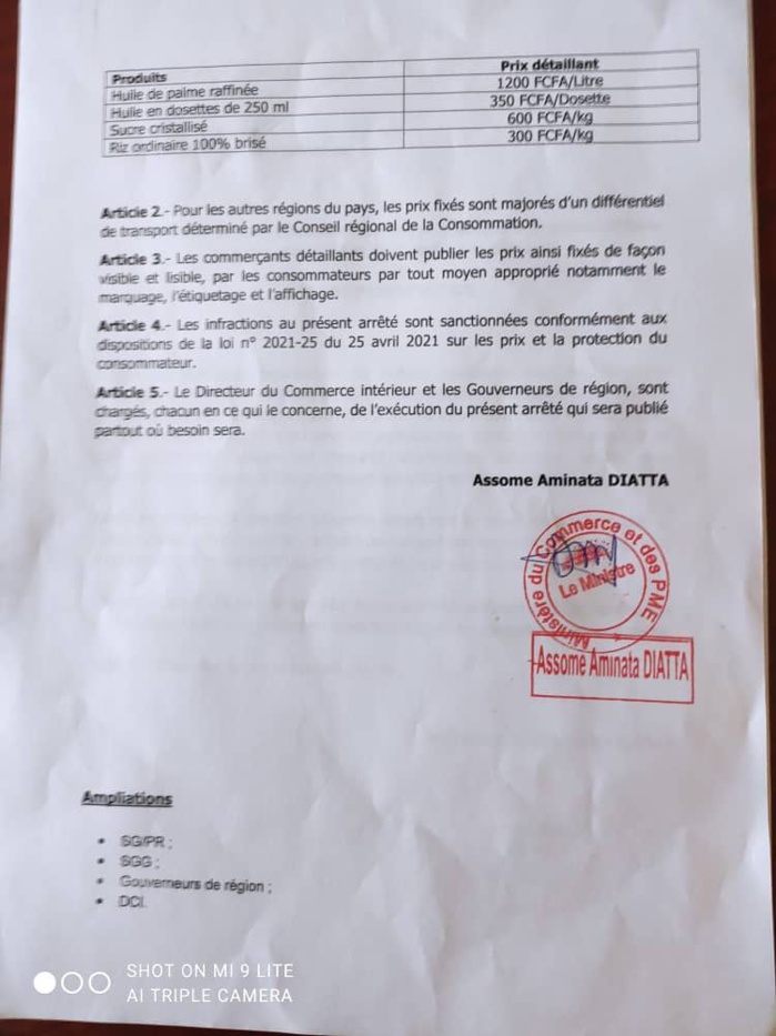 Denrées de première nécessité : une nouvelle grille tarifaire fixée par le service régional du commerce