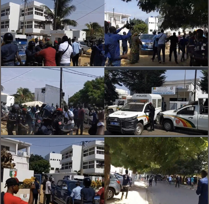 Commissariat de Dieuppeul : La Police disperse la foule à coups de lacrymogènes. Commissariat de Dieuppeul : La Police disperse la foule à coups de lacrymogènes.