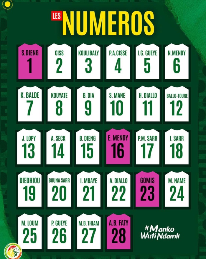 CAN Cameroun 2021 : Les numéros de maillot des Lions sont dévoilés… CAN Cameroun 2021 : Les numéros de maillot des Lions sont dévoilés…