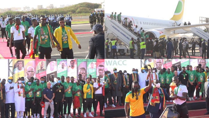 REPORTAGE – Accueil des Lions : Grandiose parade de l’équipe du Sénégal dans les rues de Dakar après le sacre au Cameroun REPORTAGE – Accueil des Lions : Grandiose parade de l’équipe du Sénégal dans les rues de Dakar après le sacre au Cameroun