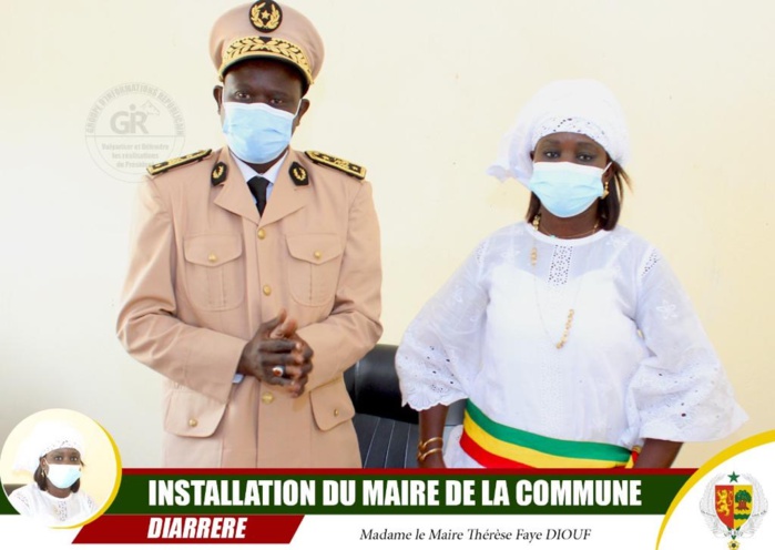 Installation de la maire réélue de Diarrère : Thérèse Faye Diouf invite les politiques à une union sacrée pour l'intérêt de la commune. Installation de la maire réélue de Diarrère : Thérèse Faye Diouf invite les politiques à une union sacrée pour l'intérêt de la commune.