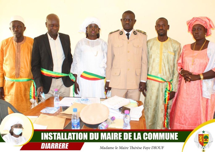 Installation de la maire réélue de Diarrère : Thérèse Faye Diouf invite les politiques à une union sacrée pour l'intérêt de la commune.