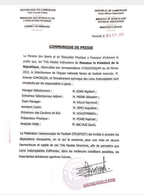 Cameroun : Rigobert Song Officiellement nommé entraîneur des Lions indomptables.