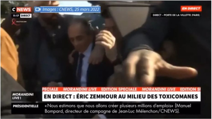 Pris pour cible Porte de la Villette, Éric Zemmour exfiltré de la « colline du crack » sous haute sécurité Pris pour cible Porte de la Villette, Éric Zemmour exfiltré de la « colline du crack » sous haute sécurité