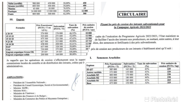 Campagne agricole 2022/23 : L’État du Sénégal maintient la subvention des intrants pour faciliter leur accès aux producteurs. Campagne agricole 2022/23 : L’État du Sénégal maintient la subvention des intrants pour faciliter leur accès aux producteurs.