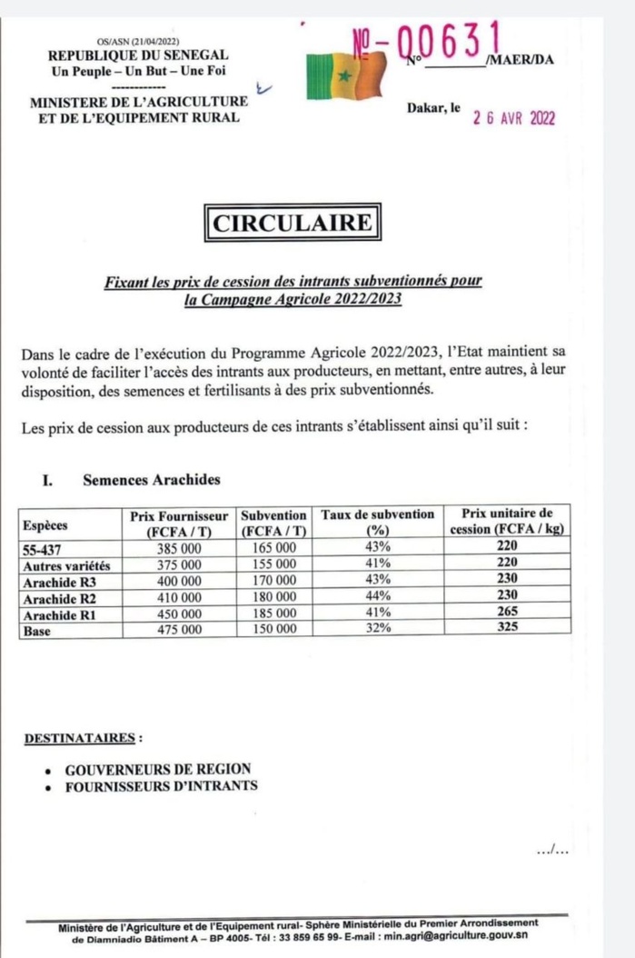 Campagne agricole 2022/23 : L’État du Sénégal maintient la subvention des intrants pour faciliter leur accès aux producteurs. Campagne agricole 2022/23 : L’État du Sénégal maintient la subvention des intrants pour faciliter leur accès aux producteurs.