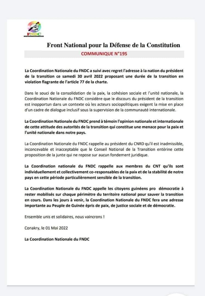 Transition de 39 mois en Guinée: "inadmissible" pour une coalition de partis politiques