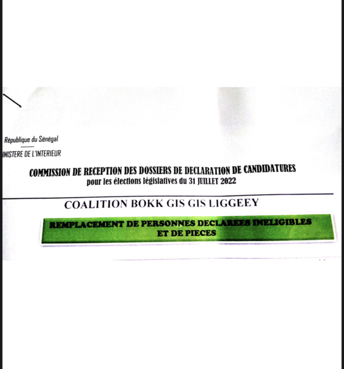 Élections Législatives 2022 : La coalition Bokk Gis Gis a reçu son quitus. Élections Législatives 2022 : La coalition Bokk Gis Gis a reçu son quitus.