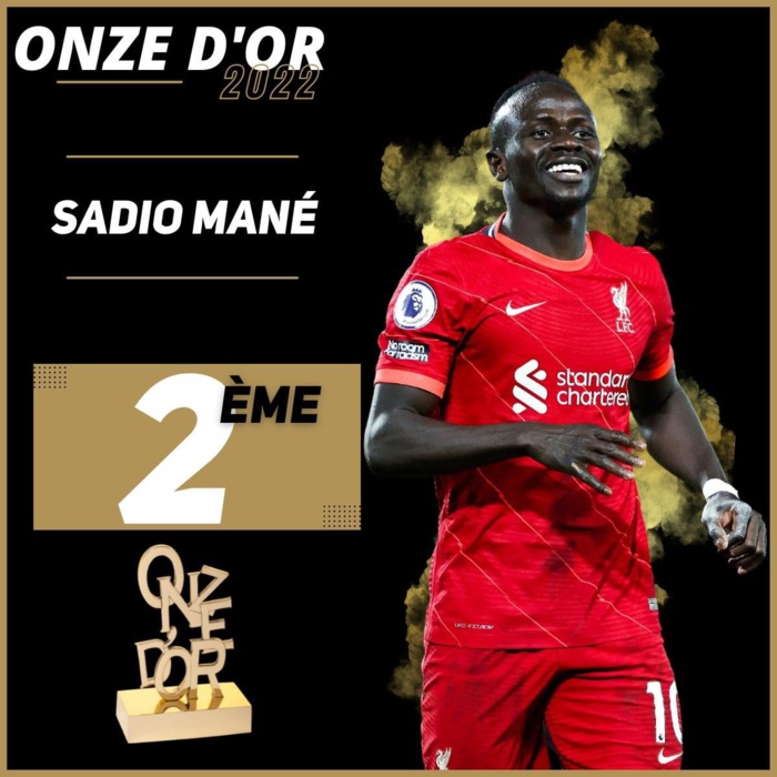 Onze d'Or 2022 : Sadio Mané deuxième derrière Benzema.