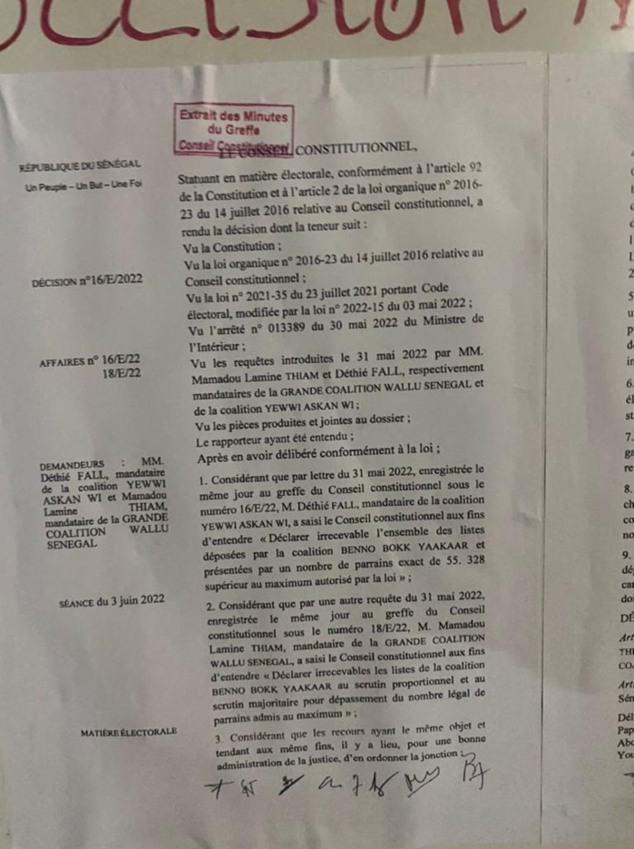 Conseil Constitutionnel : Les sept sages confirment le ministère de l’intérieur Conseil Constitutionnel : Les sept sages confirment le ministère de l’intérieur