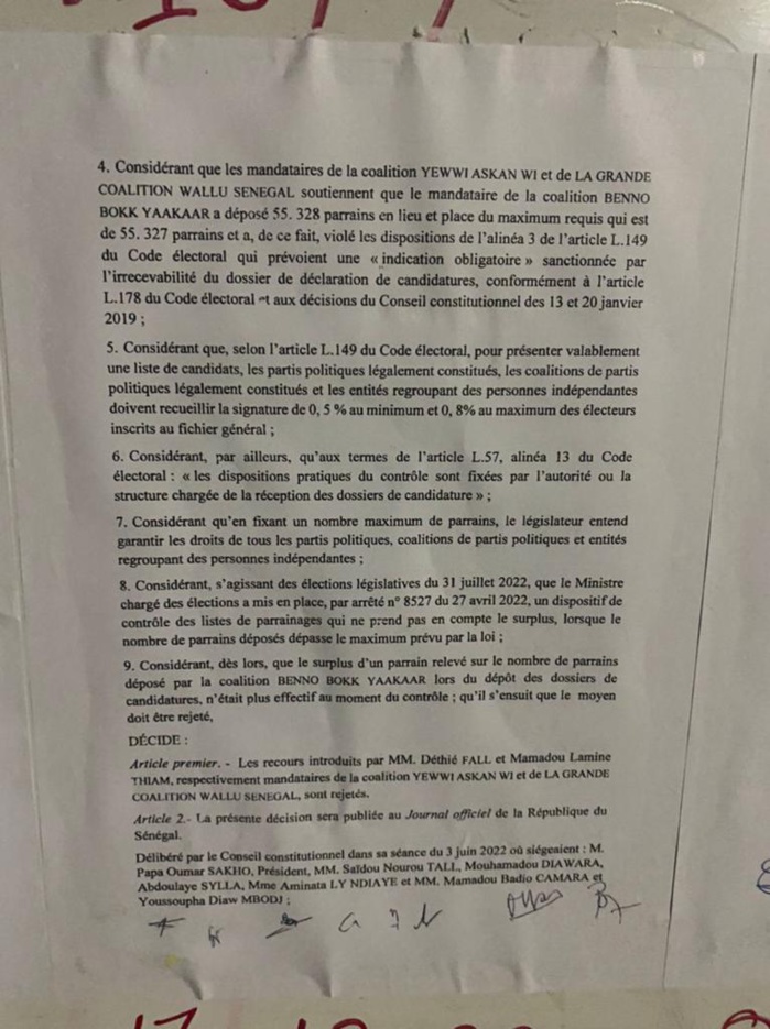 Conseil Constitutionnel : Les sept sages confirment le ministère de l’intérieur Conseil Constitutionnel : Les sept sages confirment le ministère de l’intérieur