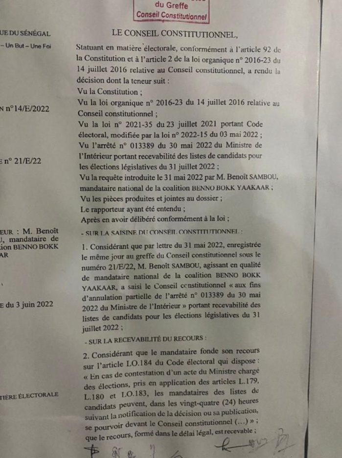 Conseil Constitutionnel : Les sept sages confirment le ministère de l’intérieur Conseil Constitutionnel : Les sept sages confirment le ministère de l’intérieur