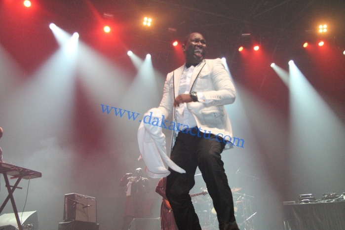 Le chanteur Salam Diallo sur scène au Zénith de Paris