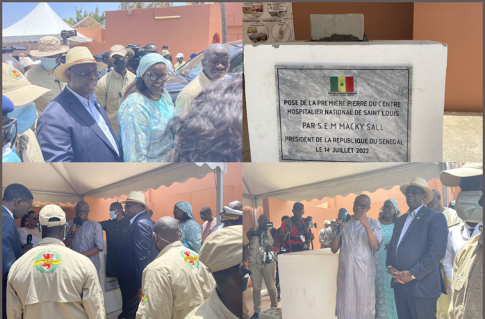 Saint-Louis : Le président Macky Sall a procédé à la pose de la première pierre du prochain centre hospitalier national. Saint-Louis : Le président Macky Sall a procédé à la pose de la première pierre du prochain centre hospitalier national.