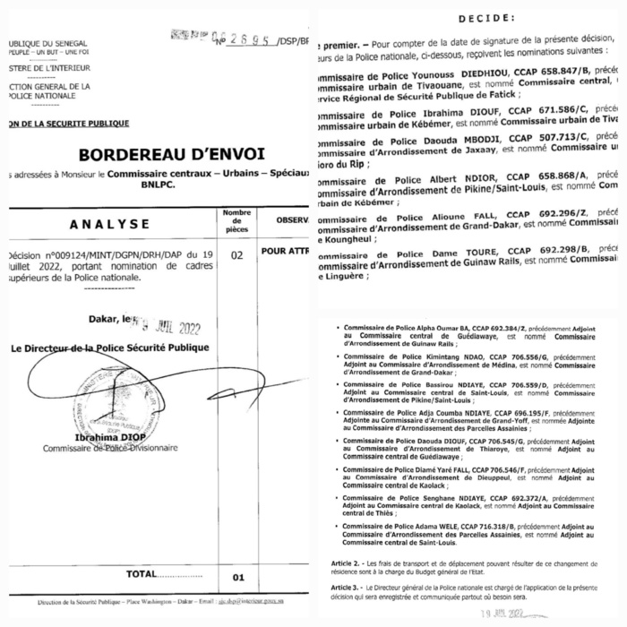Nominations au sein de la Police nationale : jeu de chaises musicales (Document) Nominations au sein de la Police nationale : jeu de chaises musicales (Document)