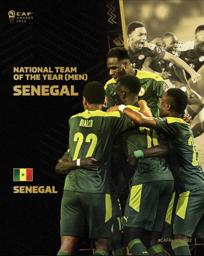 CAF AWARDS 2022 : Le Sénégal remporte le prix de la meilleure équipe africaine de l’année.