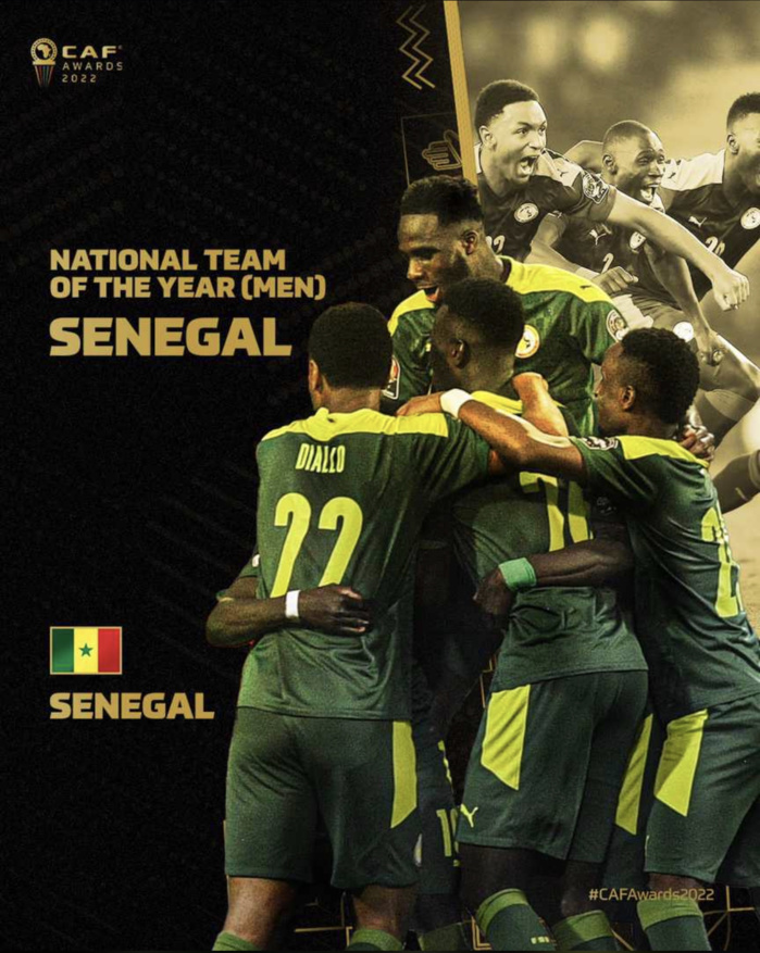 CAF AWARDS 2022 : Le Sénégal remporte le prix de la meilleure équipe africaine de l’année. CAF AWARDS 2022 : Le Sénégal remporte le prix de la meilleure équipe africaine de l’année.