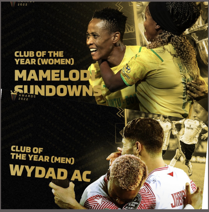 CAF Awards 2022 : Le Mamelodi Sundowns désigné meilleure équipe féminine, le Wydad récompensé chez les hommes…