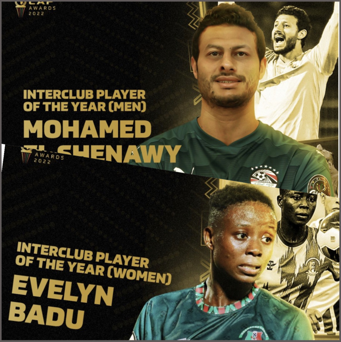 CAF Awards 2022 : Evelyn Badu et Mohamed El Shenawy sacrés meilleurs joueurs locaux de l’année… CAF Awards 2022 : Evelyn Badu et Mohamed El Shenawy sacrés meilleurs joueurs locaux de l’année…