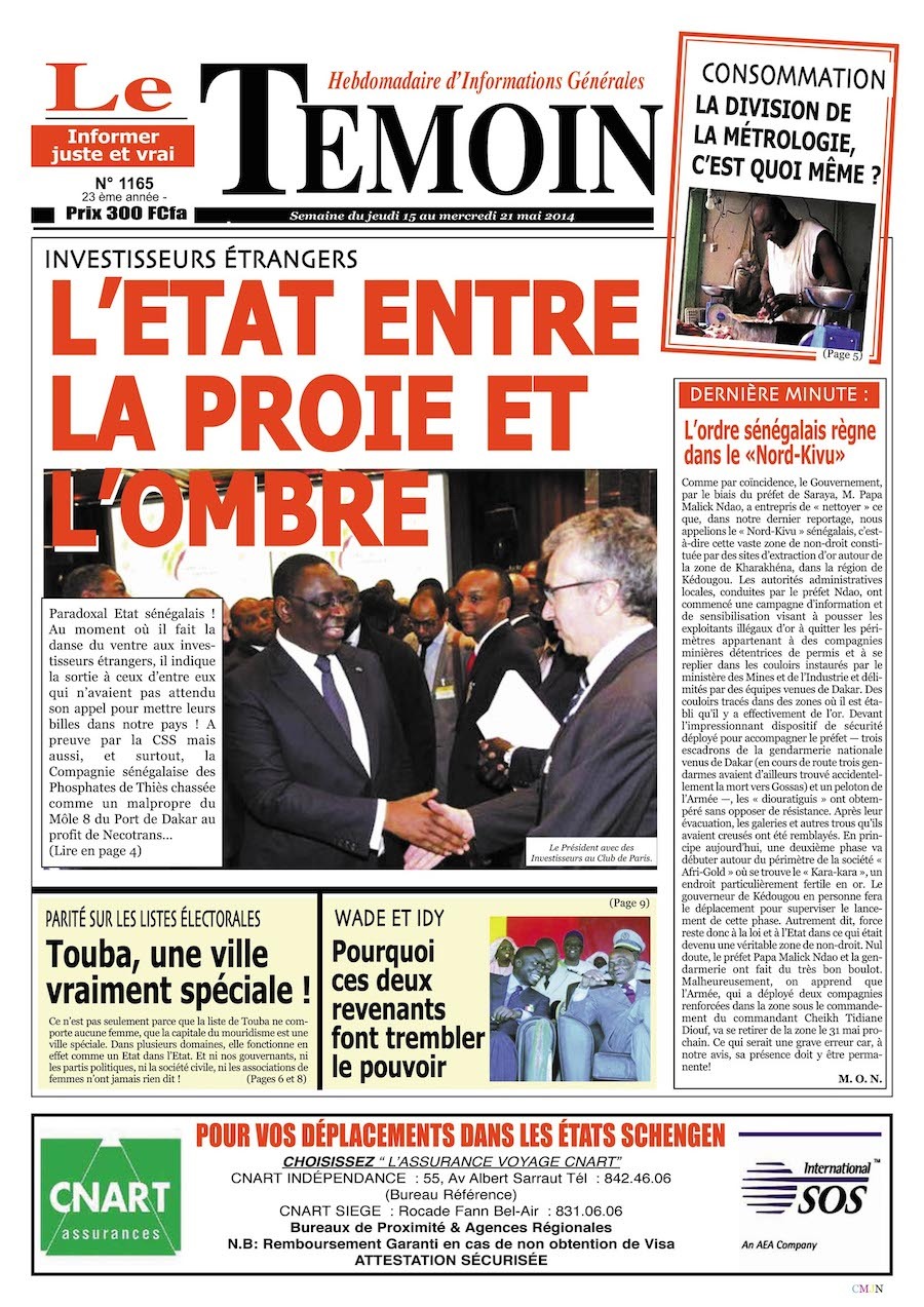 Le Témoin du 15 juin 2014 Le Témoin du 15 juin 2014