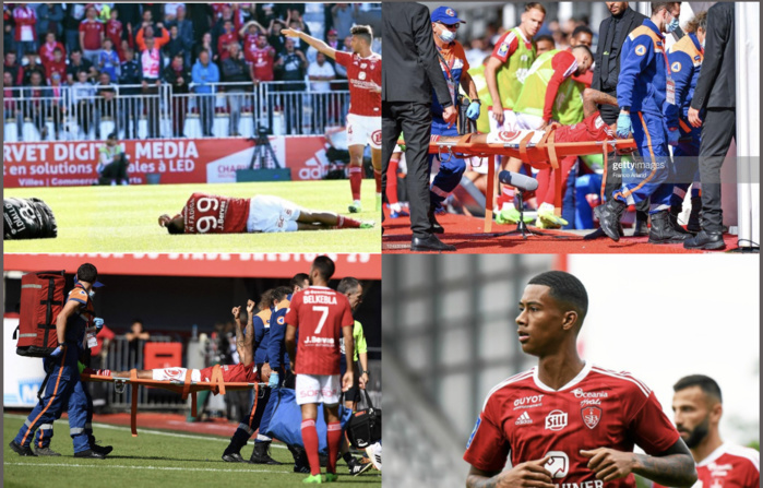 Ligue 1 (Brest) : Noah Fadiga est sorti sur blessure et probablement forfait pour le regroupement des Lions... Ligue 1 (Brest) : Noah Fadiga est sorti sur blessure et probablement forfait pour le regroupement des Lions...