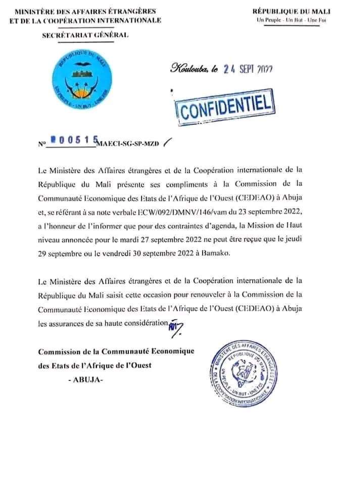 Affaire des soldats Ivoiriens arrêtés à Bamako : la mission de la Cedeao reportée.