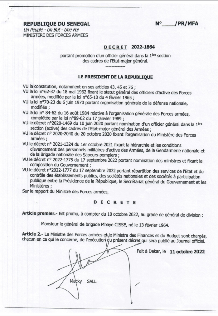SÉNÉGAL : Le président Macky Sall signe plusieurs décrets de nomination. (DOCUMENTS) SÉNÉGAL : Le président Macky Sall signe plusieurs décrets de nomination. (DOCUMENTS)