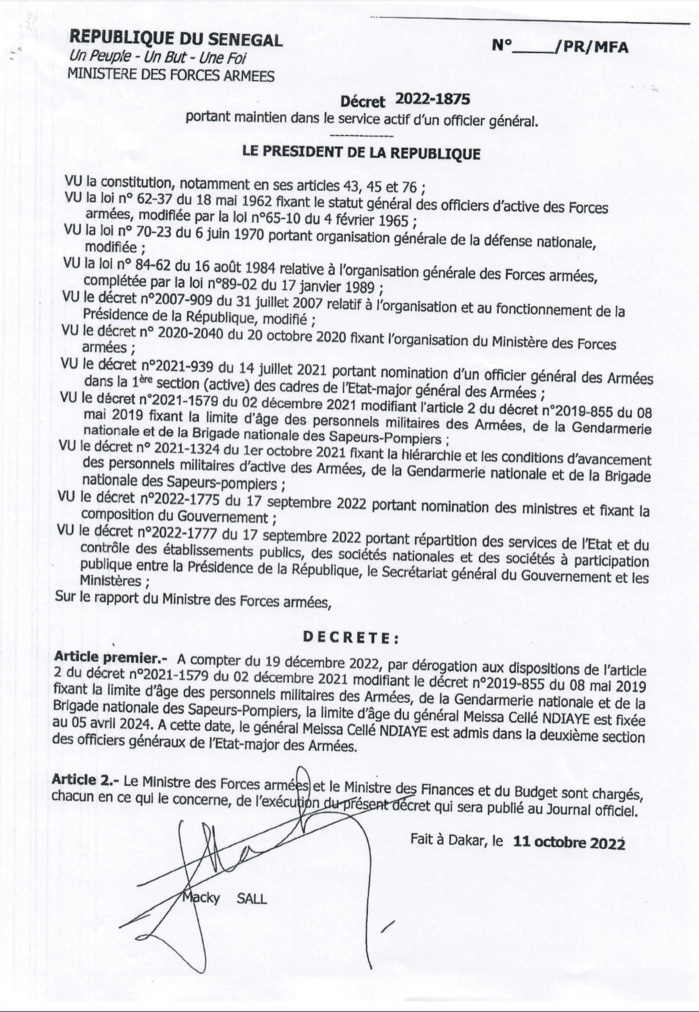 SÉNÉGAL : Le président Macky Sall signe plusieurs décrets de nomination. (DOCUMENTS)
