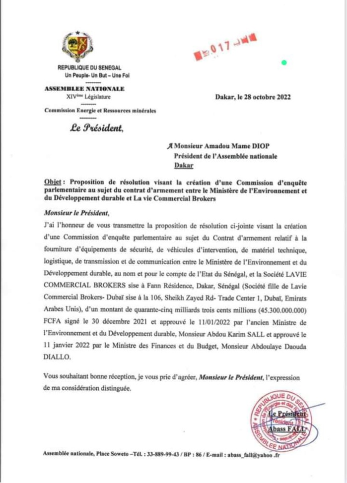Contrat d'armement : la commission énergie et ressources minérales demande l'ouverture d'une enquête parlementaire. Contrat d'armement : la commission énergie et ressources minérales demande l'ouverture d'une enquête parlementaire.