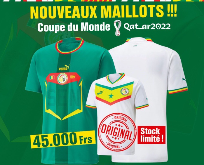Fédération sénégalaise de football : Les maillots originaux disponibles à 45. 000 Francs