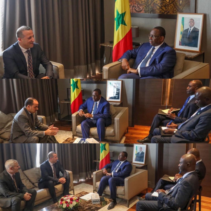 Alger : Le président Macky Sall rencontre le PDG de la banque nationale algérienne et le PDG du groupe Sonatrach... Alger : Le président Macky Sall rencontre le PDG de la banque nationale algérienne et le PDG du groupe Sonatrach...