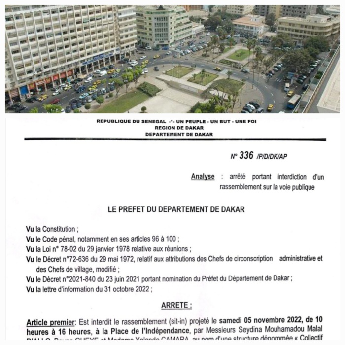 Marche pour la libération « des détenus politiques » : Le préfet de Dakar interdit la manifestation du collectif prévue ce samedi.