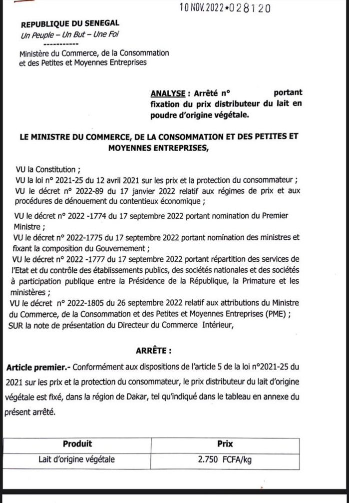 Réduction des denrées de première nécessité : Le ministre du commerce fixe les prix à Dakar… Réduction des denrées de première nécessité : Le ministre du commerce fixe les prix à Dakar…