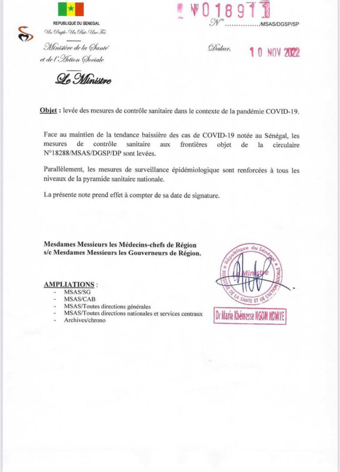 Le Sénégal lève toutes les restrictions d’entrée sur son territoire Le Sénégal lève toutes les restrictions d’entrée sur son territoire
