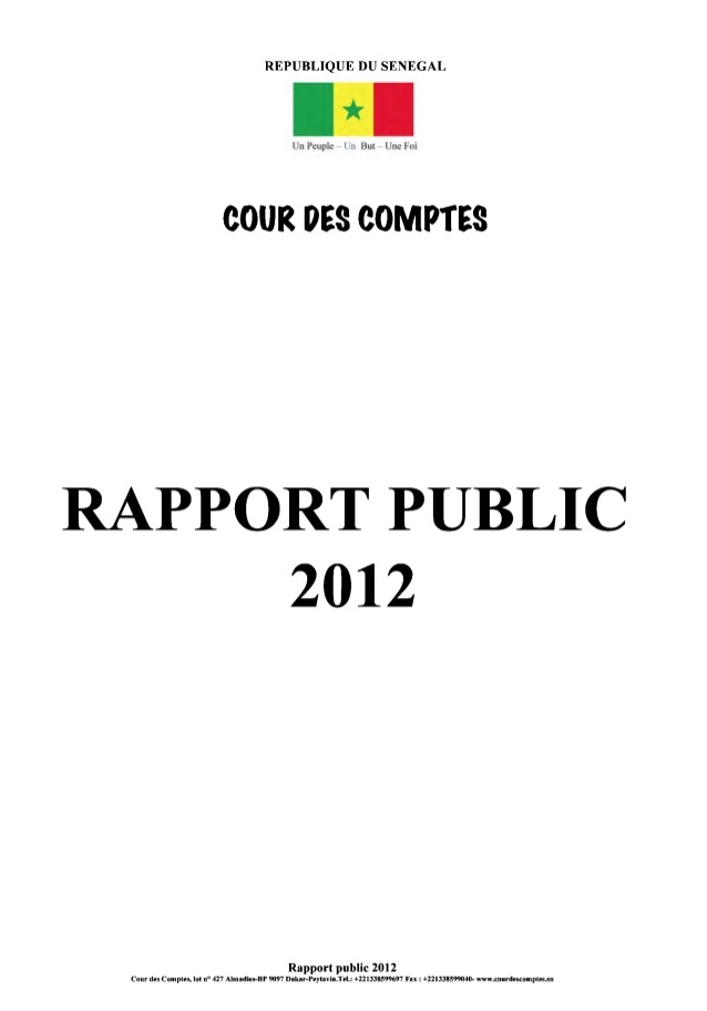 Sénégal : Voici le rapport annuel 2012 de la Cour des comptes (DOCUMENTS)