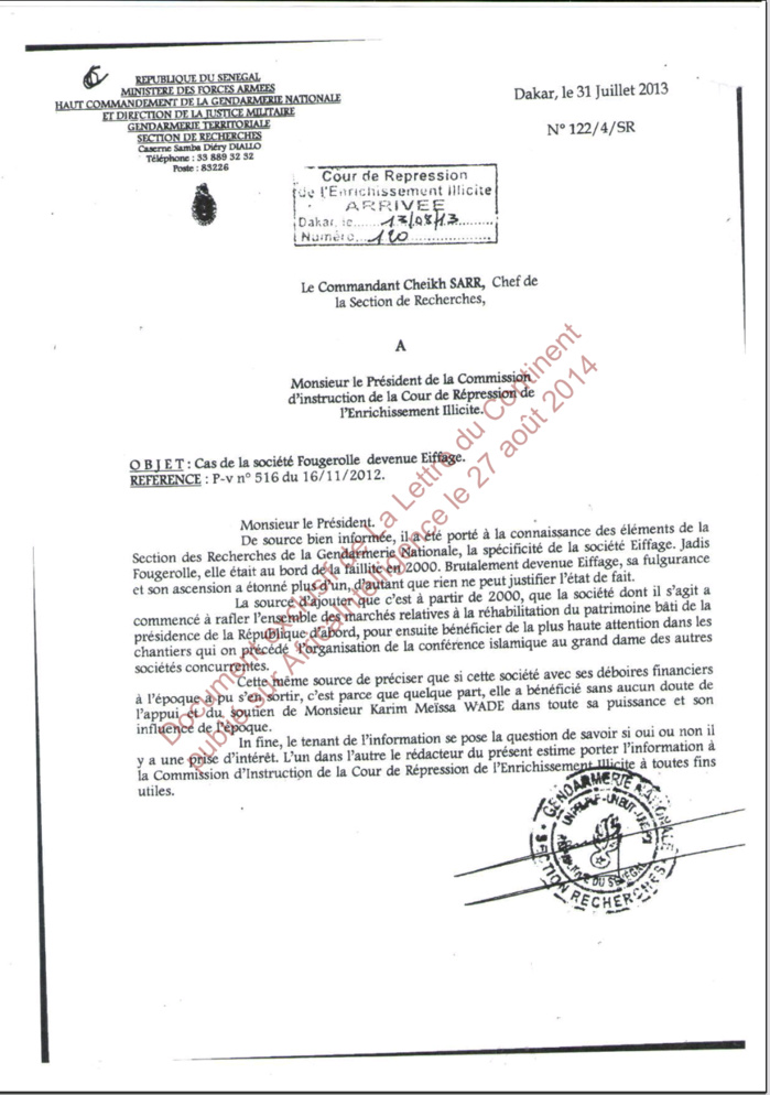 ‘’Mouchardée’’ dans l’Affaire Karim Wade : Comment Eiffage-Sénégal a échappé à la mise sous administration provisoire