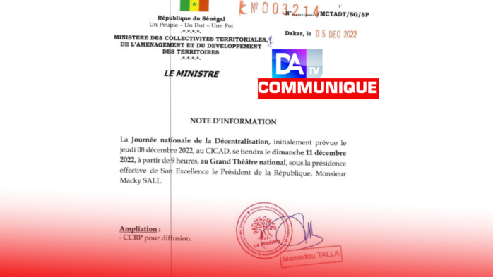 Journée nationale de la décentralisation : Chamboulement total dans le programme... Journée nationale de la décentralisation : Chamboulement total dans le programme...