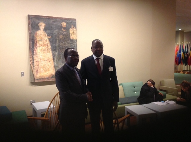 Diplomatie : 69e  Session de l'Assemblée Générale des Nations Unies :  Mankeur N'diaye rencontre ses homologues de Centrafrique et de Trinité et Tobago