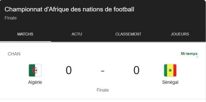 Finale CHAN 2023 : Un Sénégal très séduisant et dominateur tient tête à l’Algérie (0-0) à la mi-temps… Finale CHAN 2023 : Un Sénégal très séduisant et dominateur tient tête à l’Algérie (0-0) à la mi-temps…