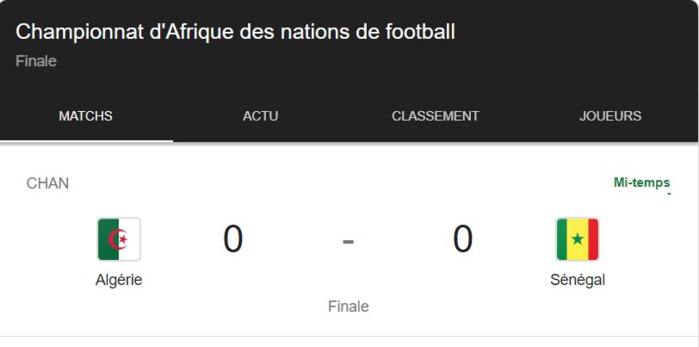 Finale CHAN 2023 : Un Sénégal très séduisant et dominateur tient tête à l’Algérie (0-0) à la mi-temps…