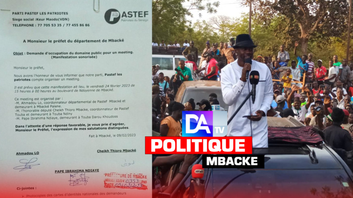 PASTEF DE MBACKÉ – Une nouvelle déclaration de meeting déposée pour le vendredi 24 février