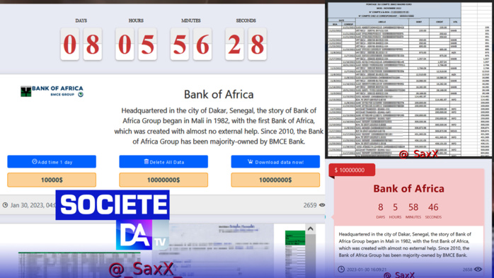 Cyber attaque : Bank Of Africa sous la menace de hackers qui demandent plus de 6 milliards de francs CFA