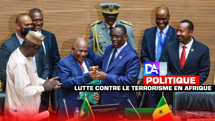 Lutte contre le terrorisme en Afrique : "J’appelle instamment à la mise en œuvre des engagements du Sommet extraordinaire de Malabo de mai 2022 ; à savoir, rendre opérationnelle la Force africaine en attente..."( Macky Sall) Lutte contre le terrorisme en Afrique : "J’appelle instamment à la mise en œuvre des engagements du Sommet extraordinaire de Malabo de mai 2022 ; à savoir, rendre opérationnelle la Force africaine en attente..."( Macky Sall)