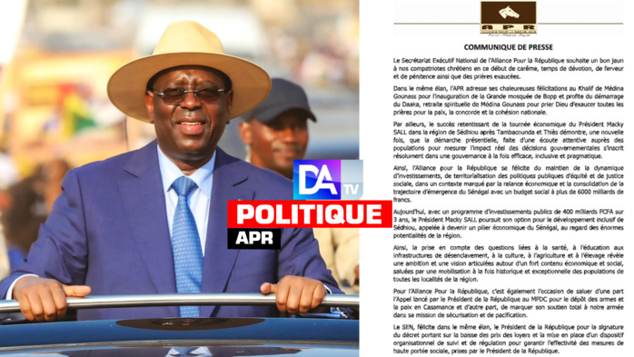 Tournée économique à Sédhiou, baisse du coût des loyers, MFDC, opposition... : Le SEN de l'Apr réagit. Tournée économique à Sédhiou, baisse du coût des loyers, MFDC, opposition... : Le SEN de l'Apr réagit.